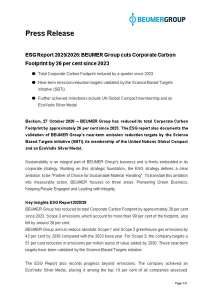 Press release ESG Report 2025_2026 EN